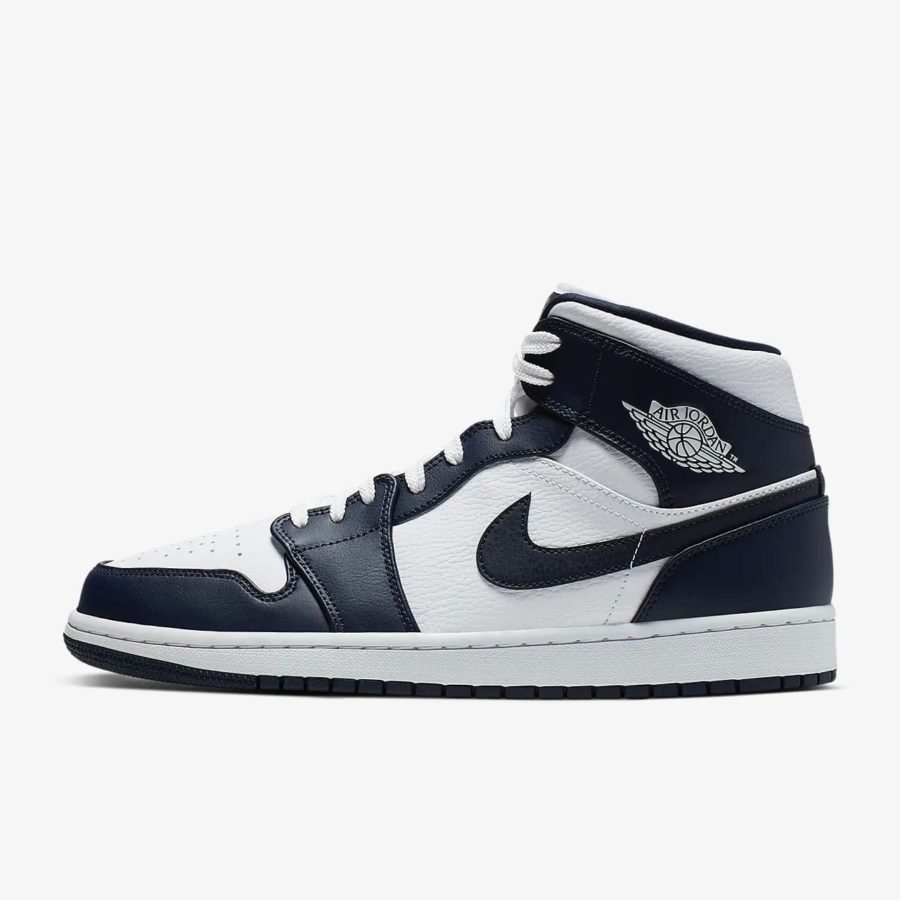 Кроссовки Nike Air Jordan 1 Mid «White Metallic Gold Obsidian» мужские