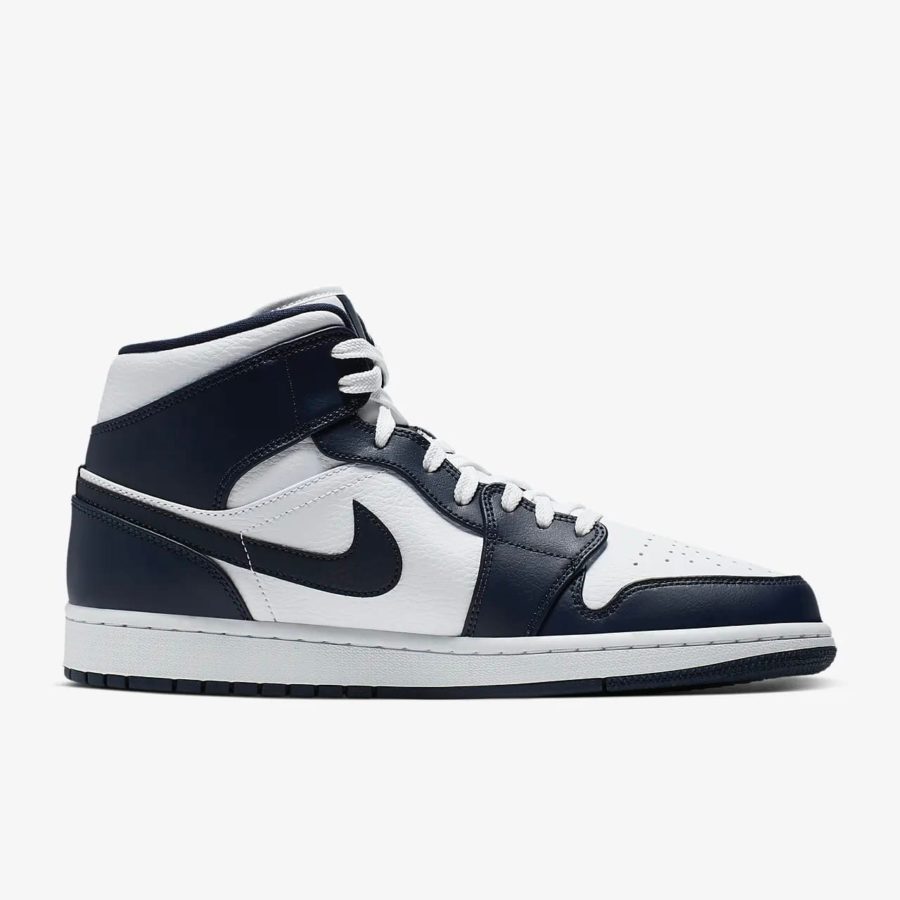 Кроссовки Nike Air Jordan 1 Mid «White Metallic Gold Obsidian» мужские