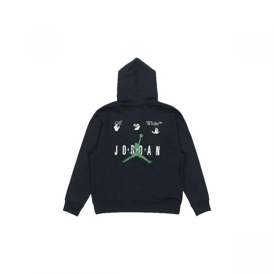 Худи Jordan x Off-White Fleece Hoodie «Black White Forest Green»